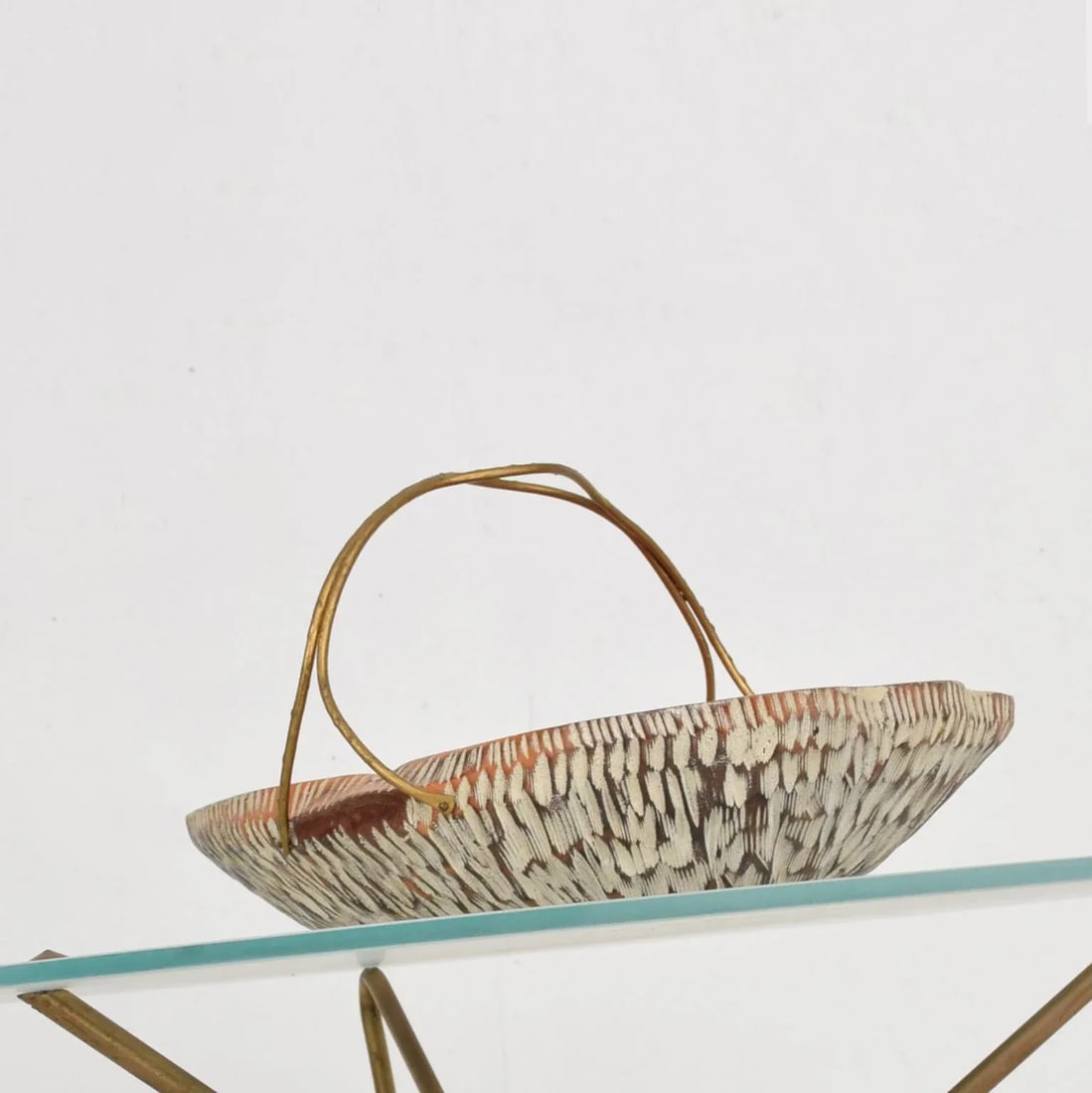 1960s Macabo Cusano Aldo Tura Carved Wood & Brass Serving Dish - 4