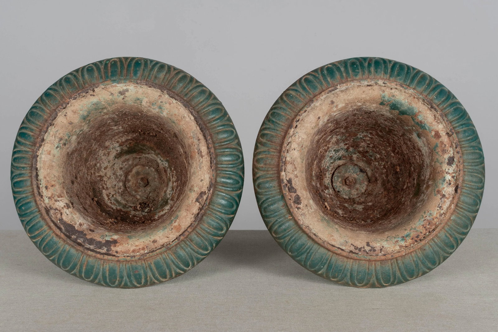 Pair of French Cast Iron Garden Urns - 10