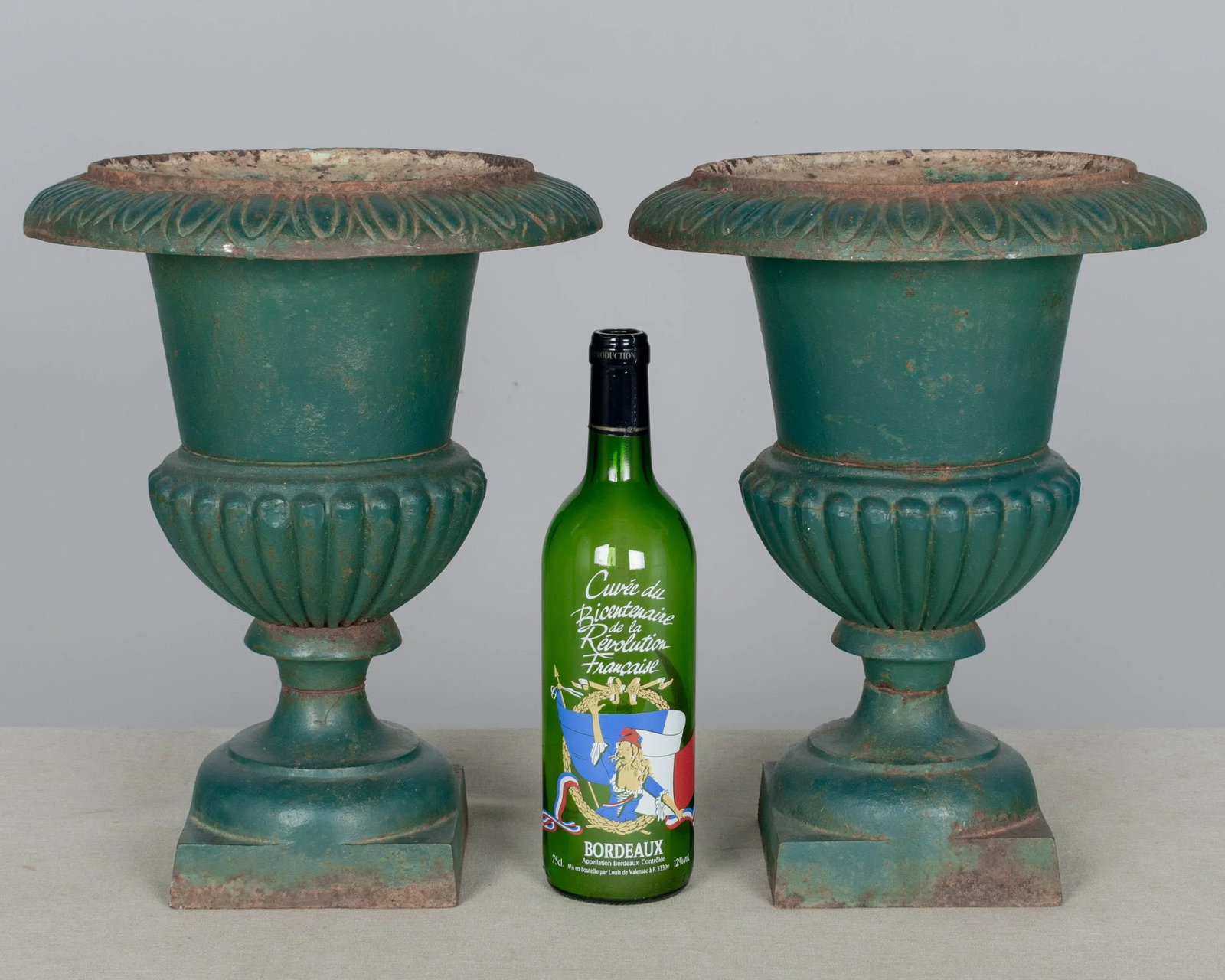 Pair of French Cast Iron Garden Urns - 3