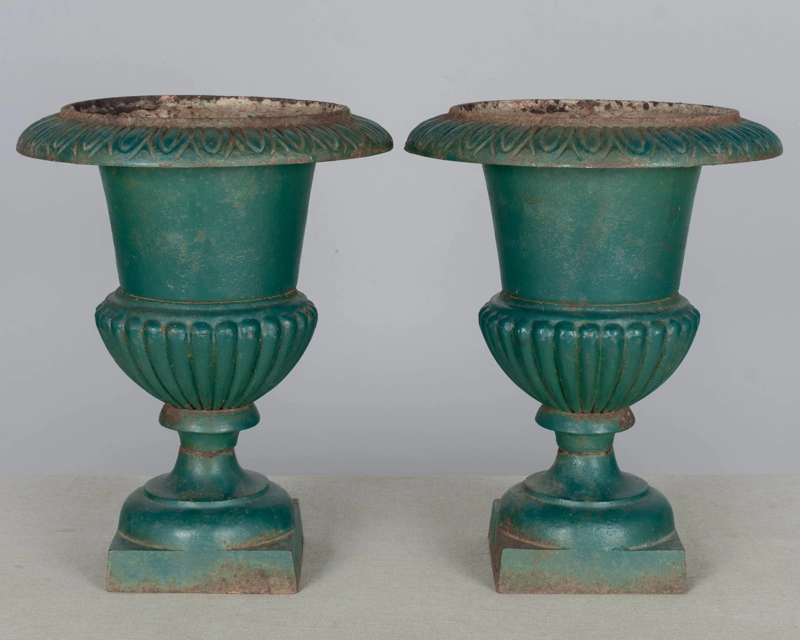 Pair of French Cast Iron Garden Urns - 4