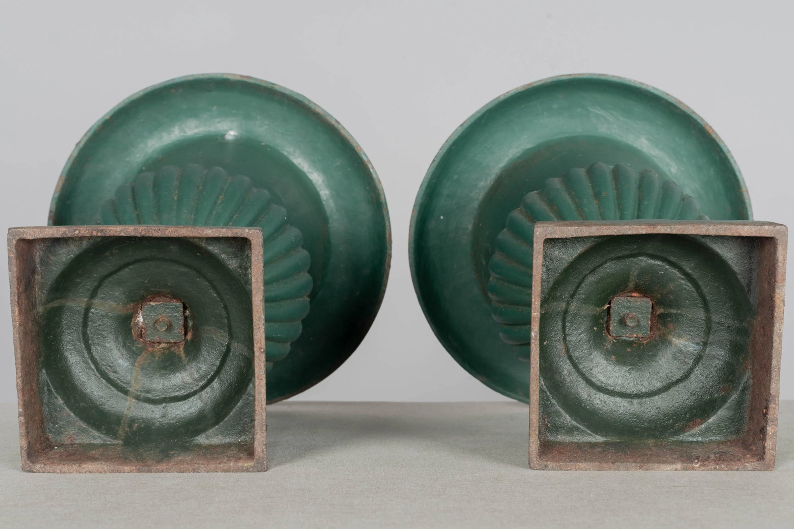 Pair of French Cast Iron Garden Urns - 6