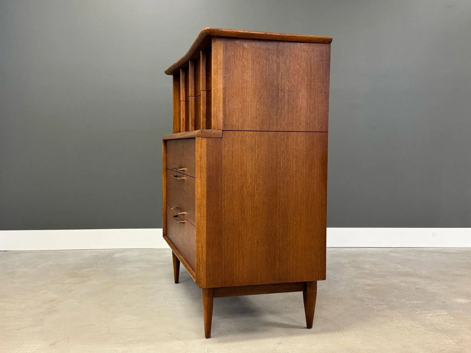 1960s Kent Coffey Foreteller Walnut Tall Dresser - 8