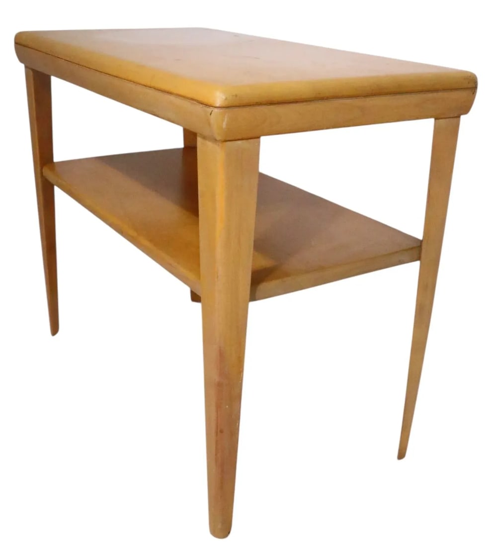 Mid 20th Century Heywood Wakefield Champagne Two Tier Side Table - 5