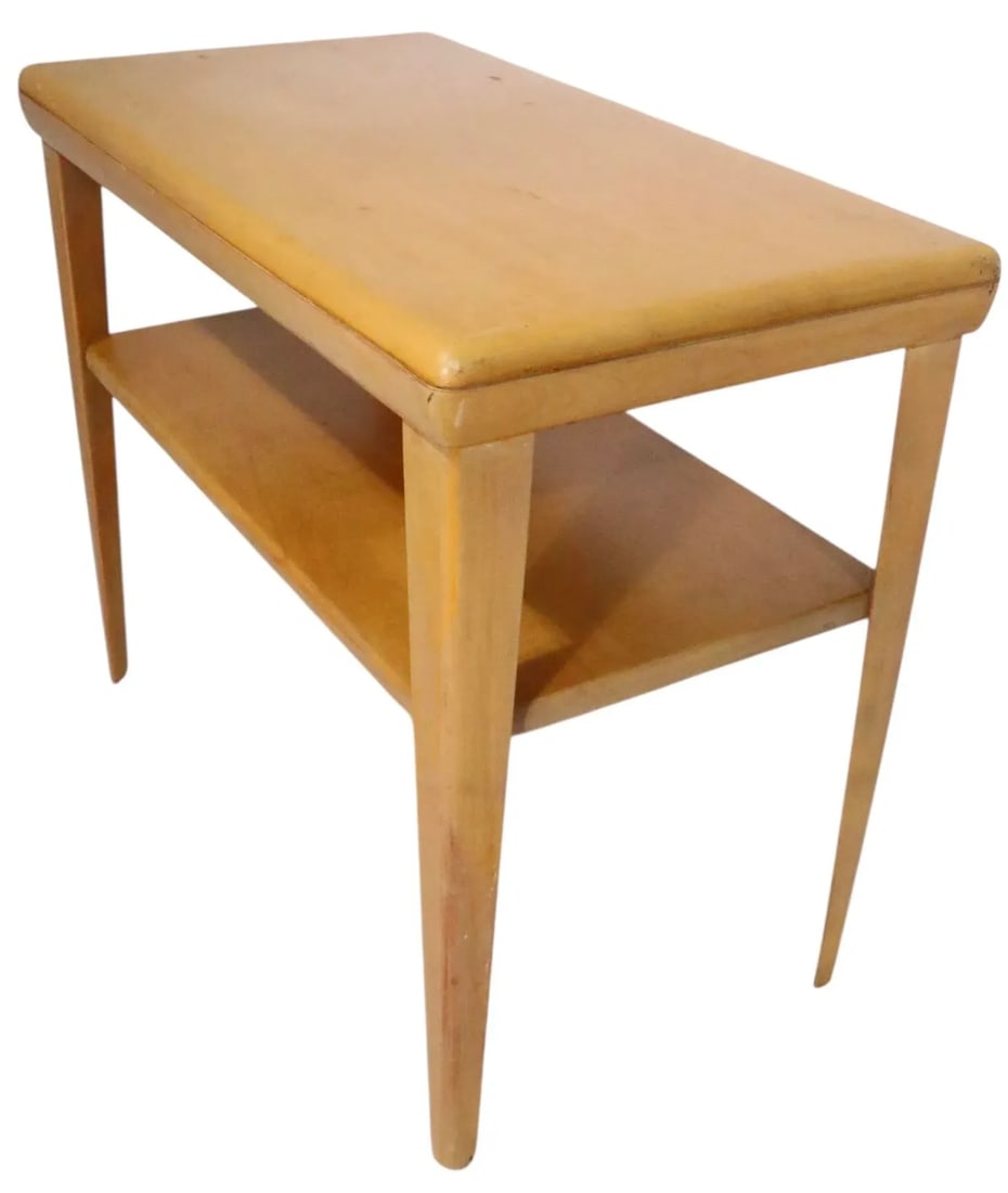 Mid 20th Century Heywood Wakefield Champagne Two Tier Side Table - 6