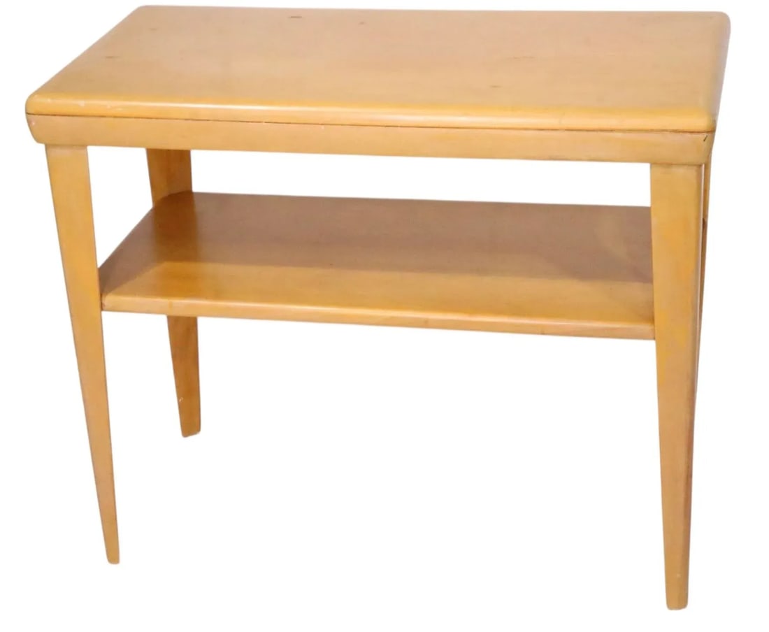 Mid 20th Century Heywood Wakefield Champagne Two Tier Side Table - 9