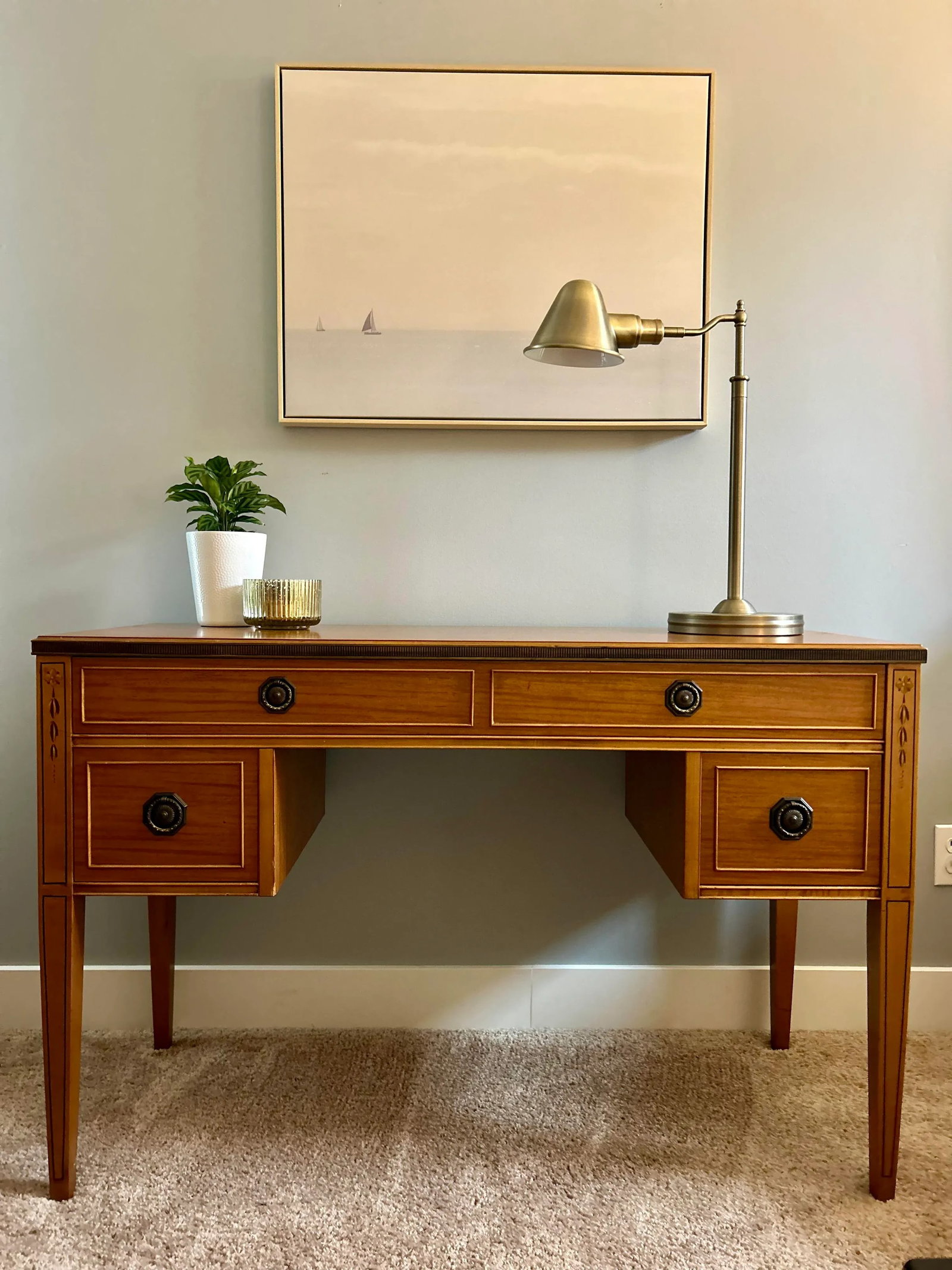 Antique Federal Style Writing Desk - Irwin Furniture Grand Rapids Vintage - 11