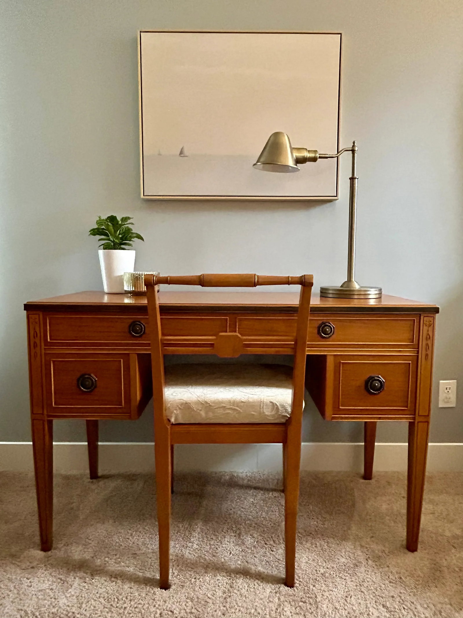 Antique Federal Style Writing Desk - Irwin Furniture Grand Rapids Vintage - 12