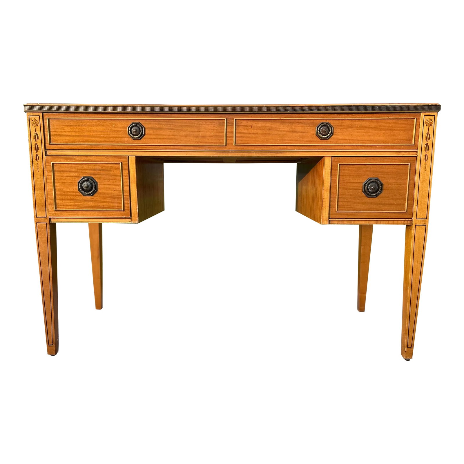 Antique Federal Style Writing Desk - Irwin Furniture Grand Rapids Vintage: Antique Federal Style Writing Desk by Irwin of Grand Rapids - Vintage American Heirloom Elevate your home or office with this exceptional antique Federal Style writing desk, crafted by the esteemed Ir