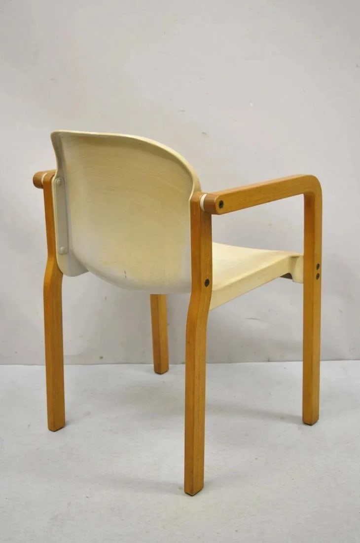 Mid 20th Century Gerd Lange Thonet Molded Plastic and Birch Wood Mid Century Modern Arm Chair - 10