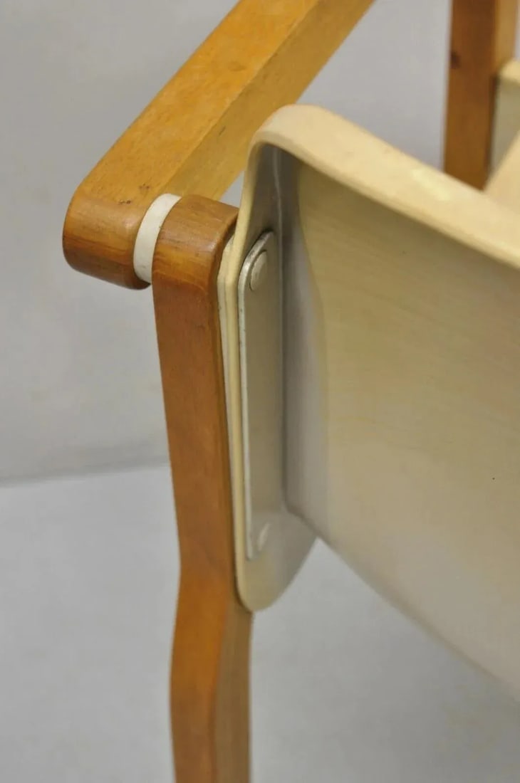 Mid 20th Century Gerd Lange Thonet Molded Plastic and Birch Wood Mid Century Modern Arm Chair - 6