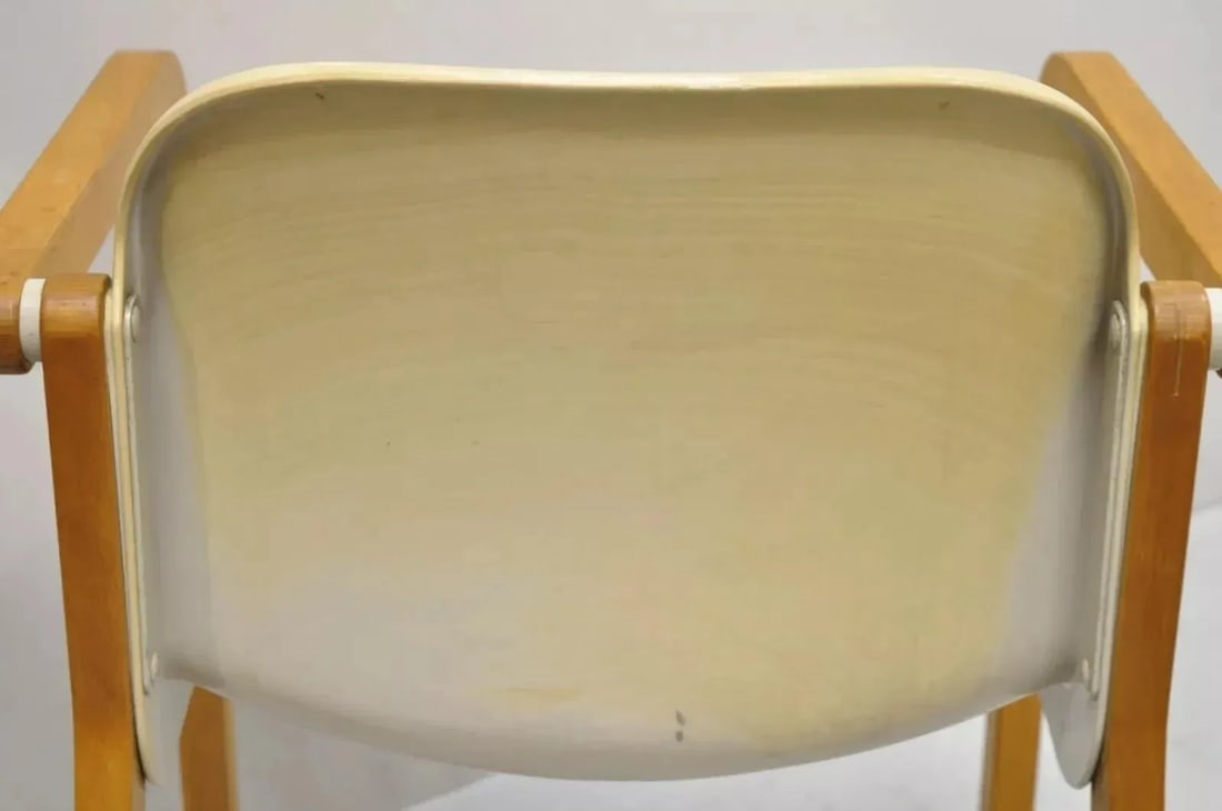 Mid 20th Century Gerd Lange Thonet Molded Plastic and Birch Wood Mid Century Modern Arm Chair - 8