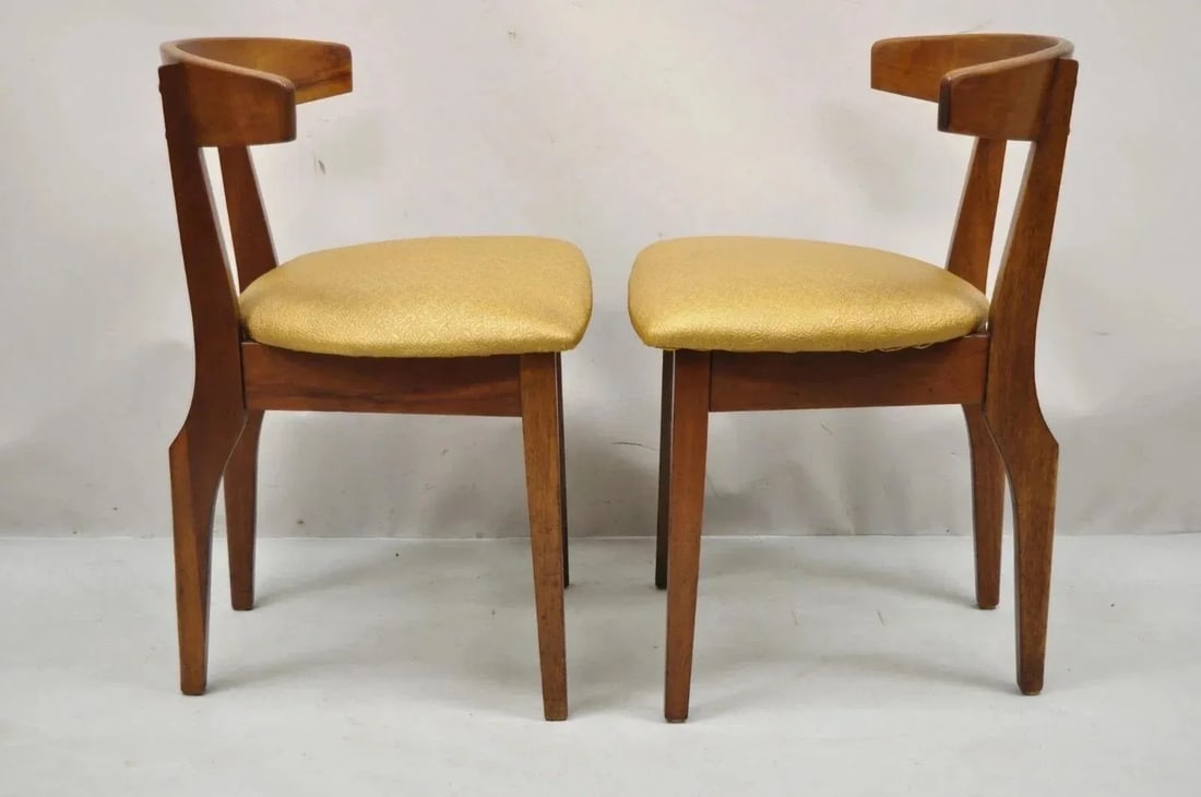 Mid 20th Century Vintage John Van Koert Style Drexel "Counterpoint" Cherry Dining Side Chair - A Pai - 10