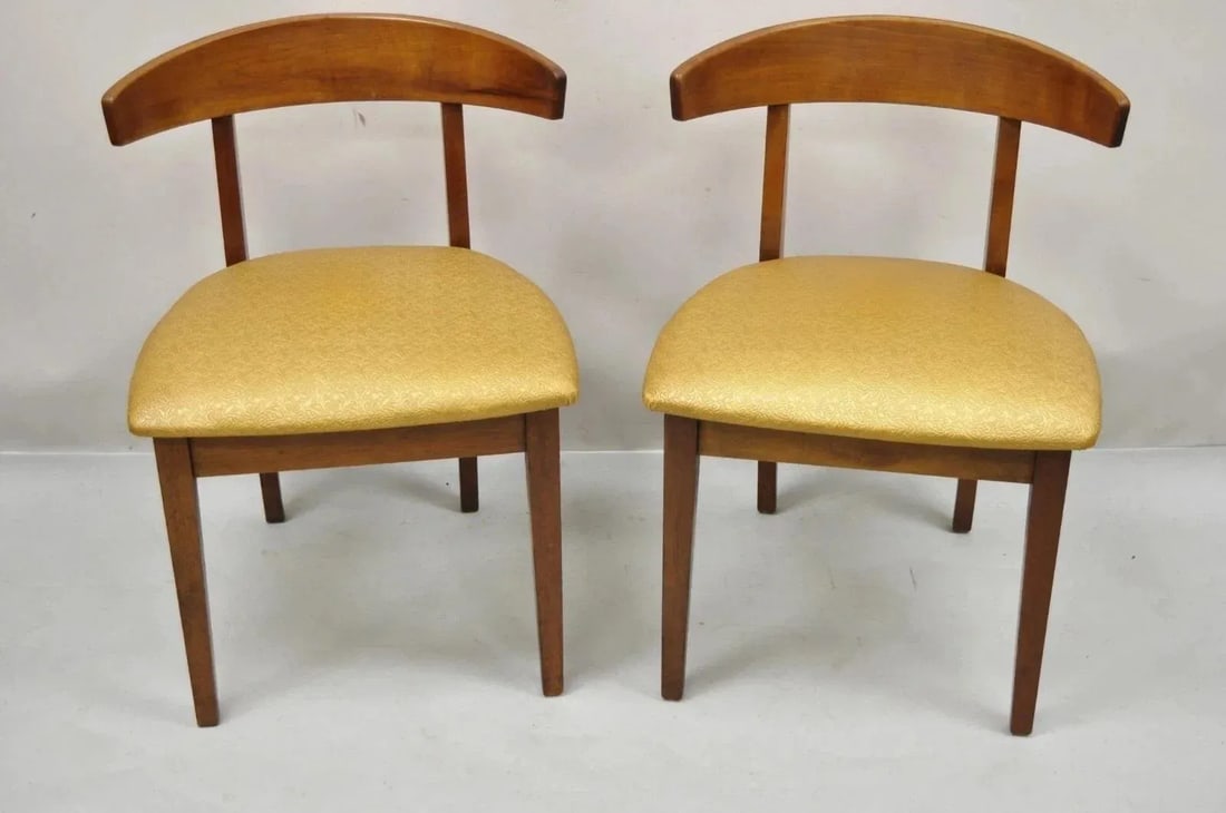 Mid 20th Century Vintage John Van Koert Style Drexel "Counterpoint" Cherry Dining Side Chair - A Pai - 12