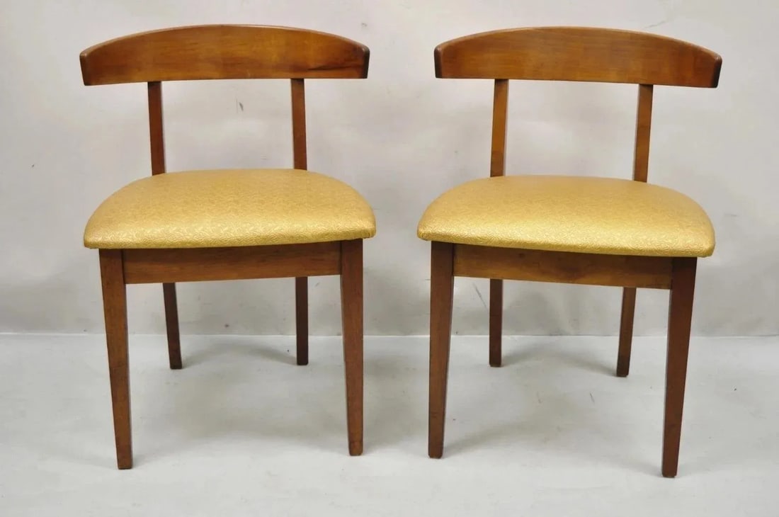 Mid 20th Century Vintage John Van Koert Style Drexel "Counterpoint" Cherry Dining Side Chair - A Pai - 2
