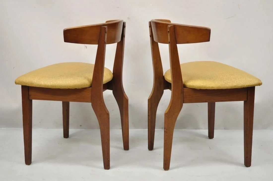 Mid 20th Century Vintage John Van Koert Style Drexel "Counterpoint" Cherry Dining Side Chair - A Pai - 3