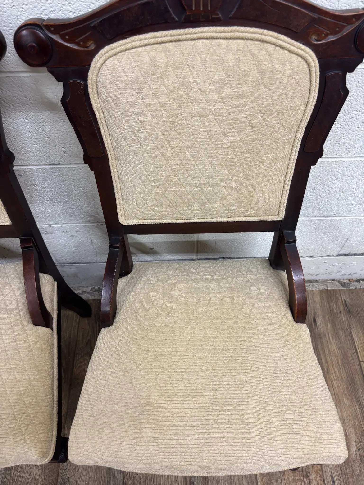 Antique Victorian Eastlake Style Carved Parlor Chairs Side Chairs - Pair - 4