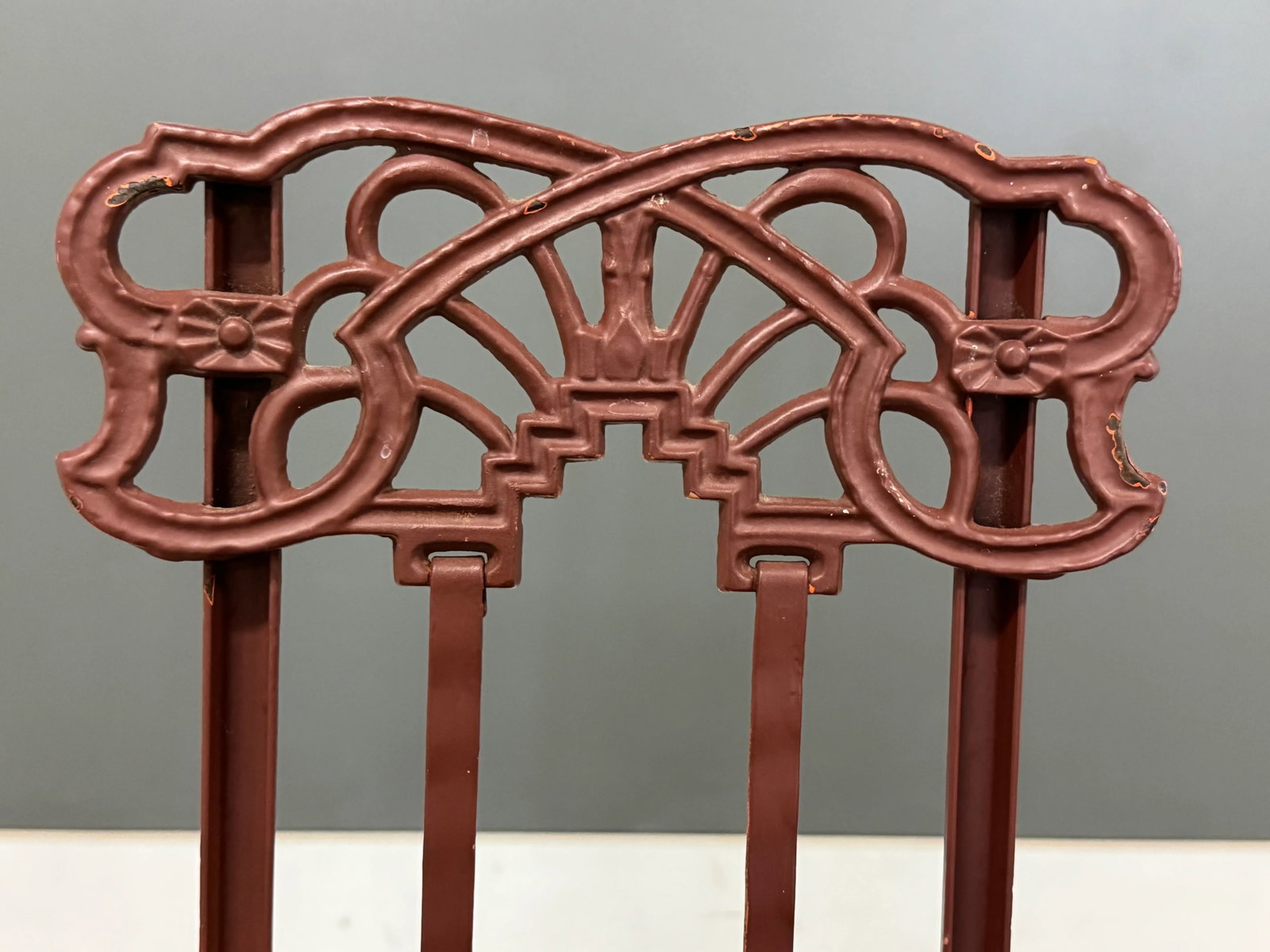 1910s Antique Cast Iron Folding Art Nouveau Chairs - A Pair - 8