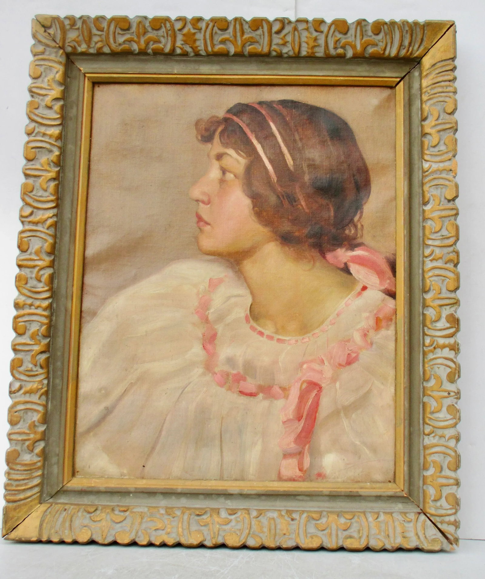 Portrait of a Young Lady in Pink and White - 2