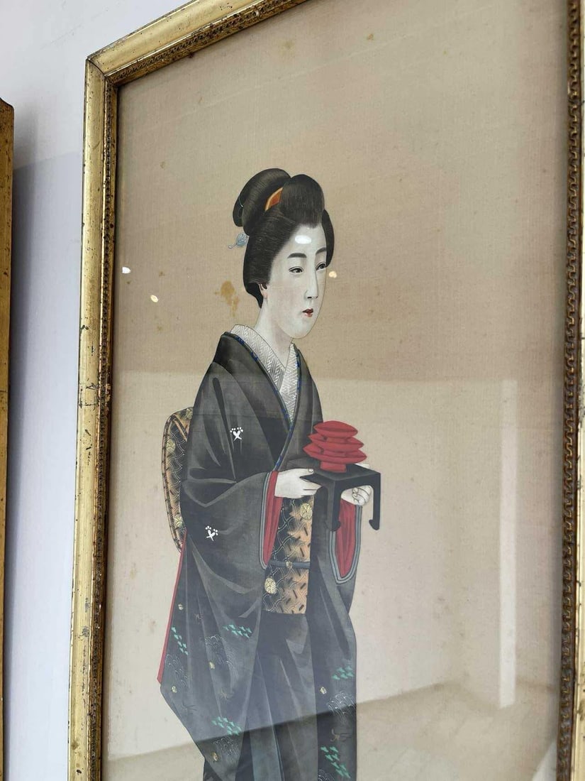 19th Century Japanese Paintings on Silk - Set of 2 - 10