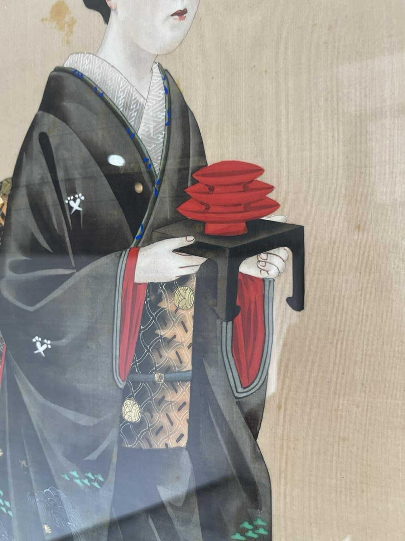 19th Century Japanese Paintings on Silk - Set of 2 - 11