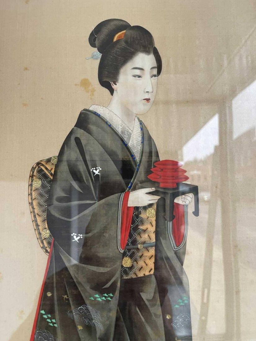 19th Century Japanese Paintings on Silk - Set of 2 - 15