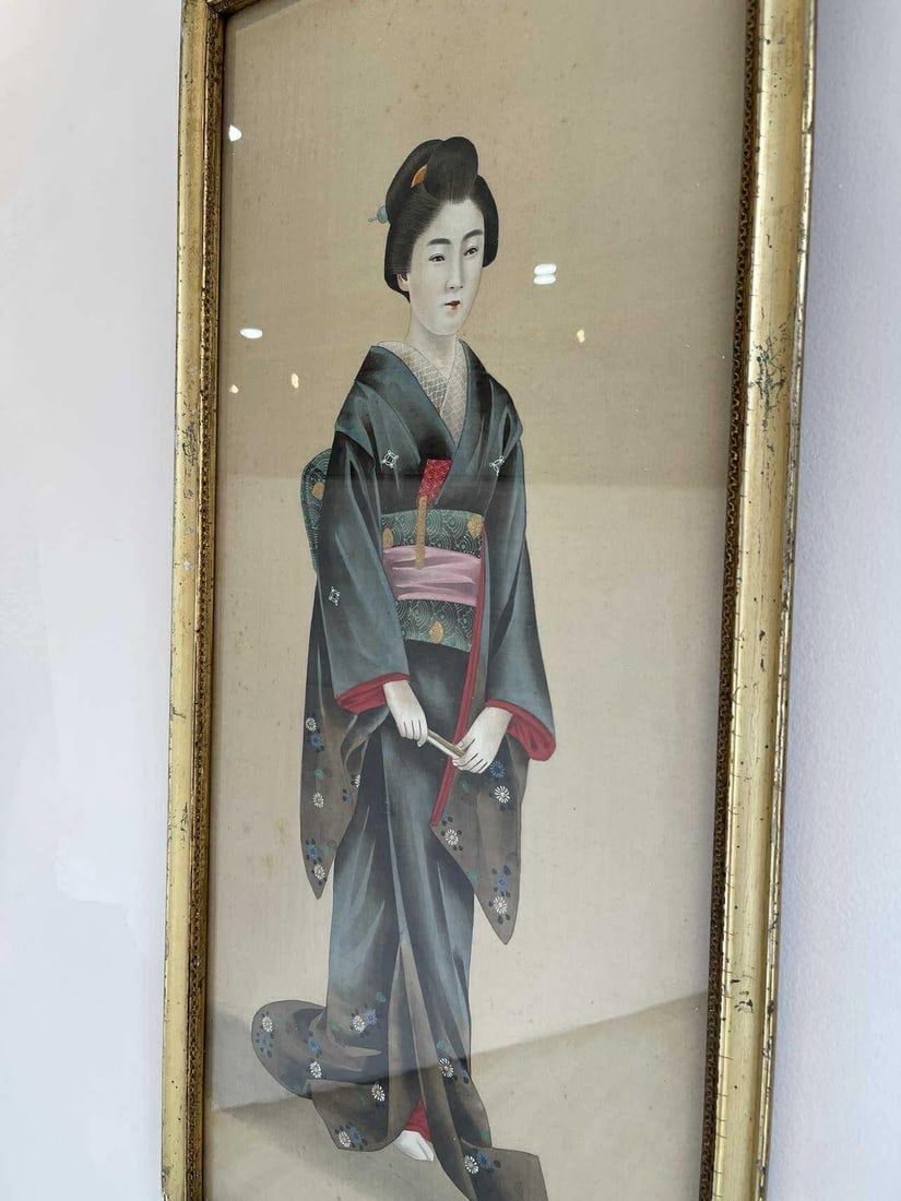 19th Century Japanese Paintings on Silk - Set of 2 - 16