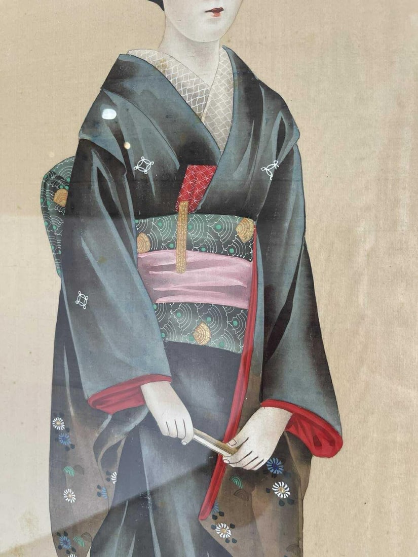 19th Century Japanese Paintings on Silk - Set of 2 - 17