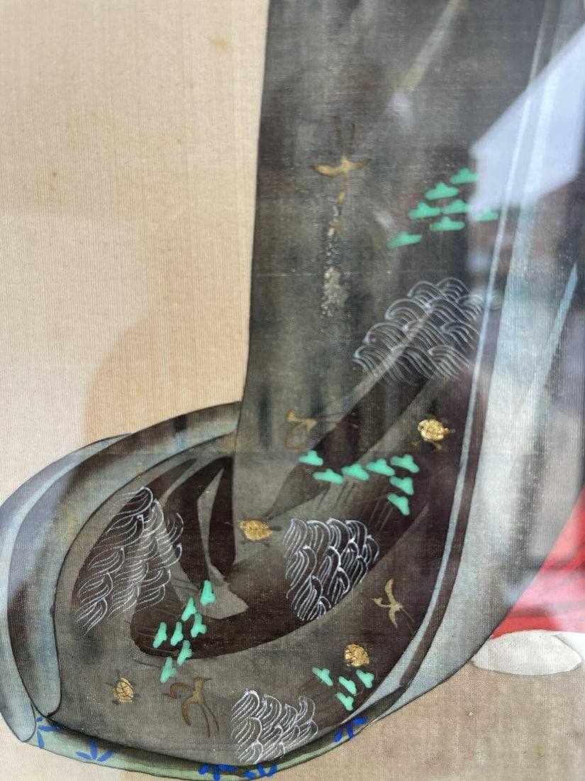 19th Century Japanese Paintings on Silk - Set of 2 - 18