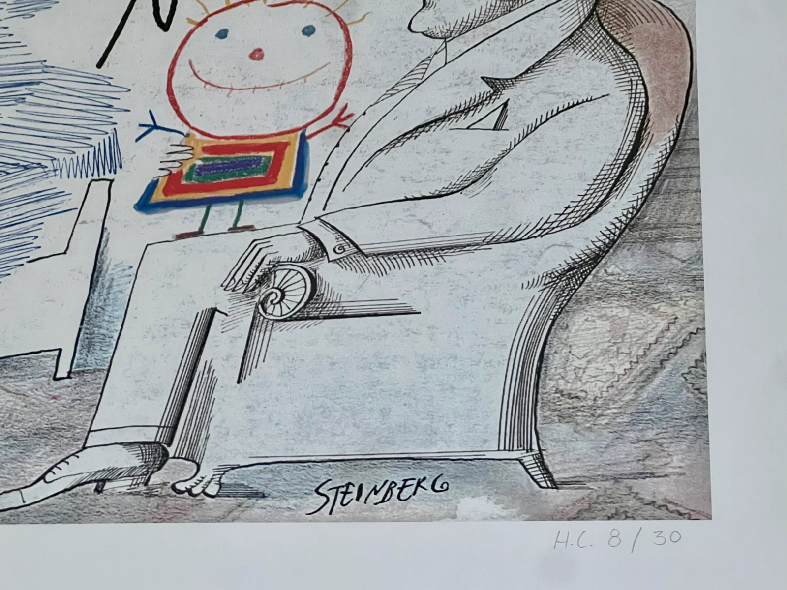 Saul Steinberg Lithograph of the New Yorker Cover, 'Family Portrait', November 23, 1968 - 4