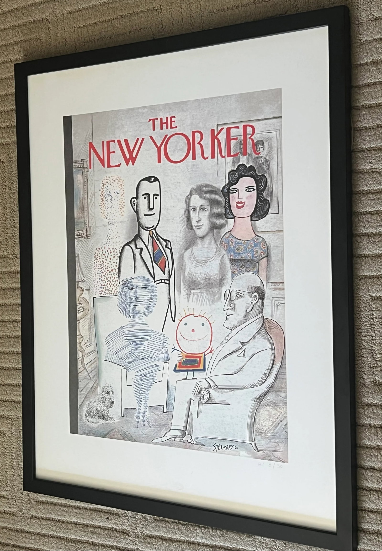 Saul Steinberg Lithograph of the New Yorker Cover, 'Family Portrait', November 23, 1968 - 5