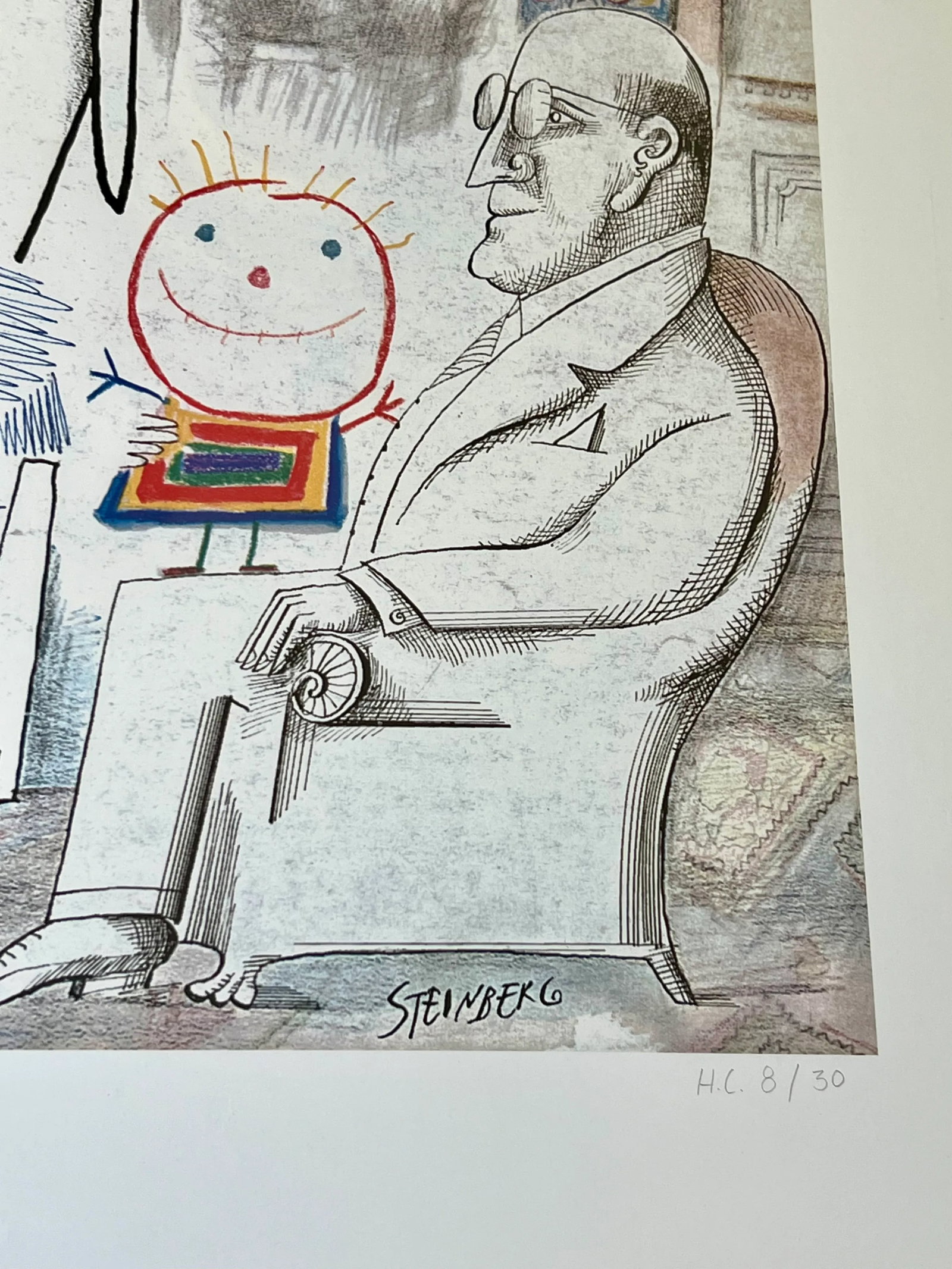 Saul Steinberg Lithograph of the New Yorker Cover, 'Family Portrait', November 23, 1968 - 7
