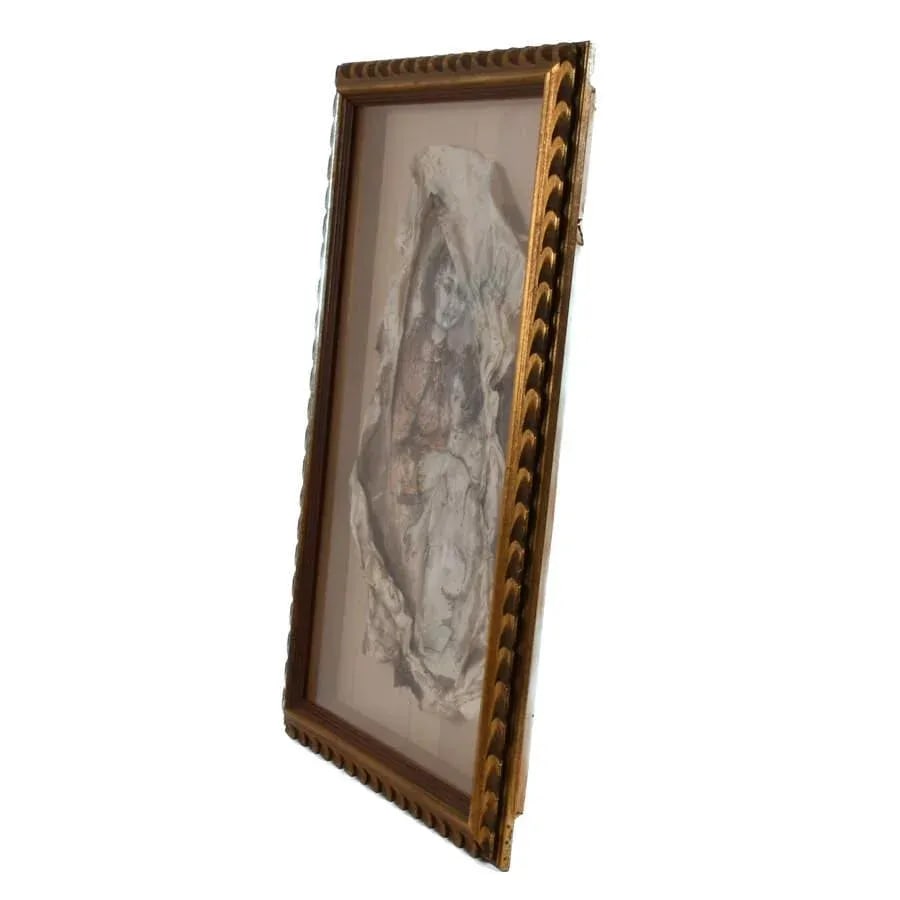 Framed Mixed Media " Woman and Child Portrait" by Rhoda Sherbell - 5