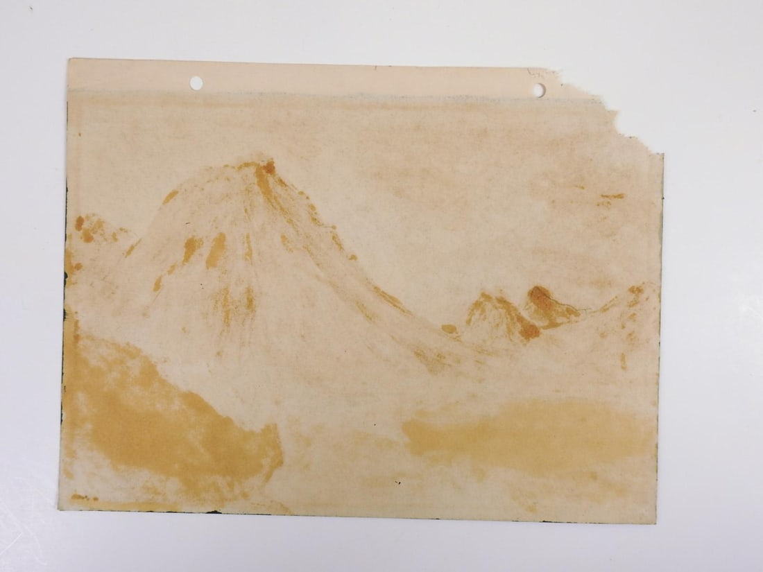 1940s Outsider Folk Art Mountain Landscape Painting - 2