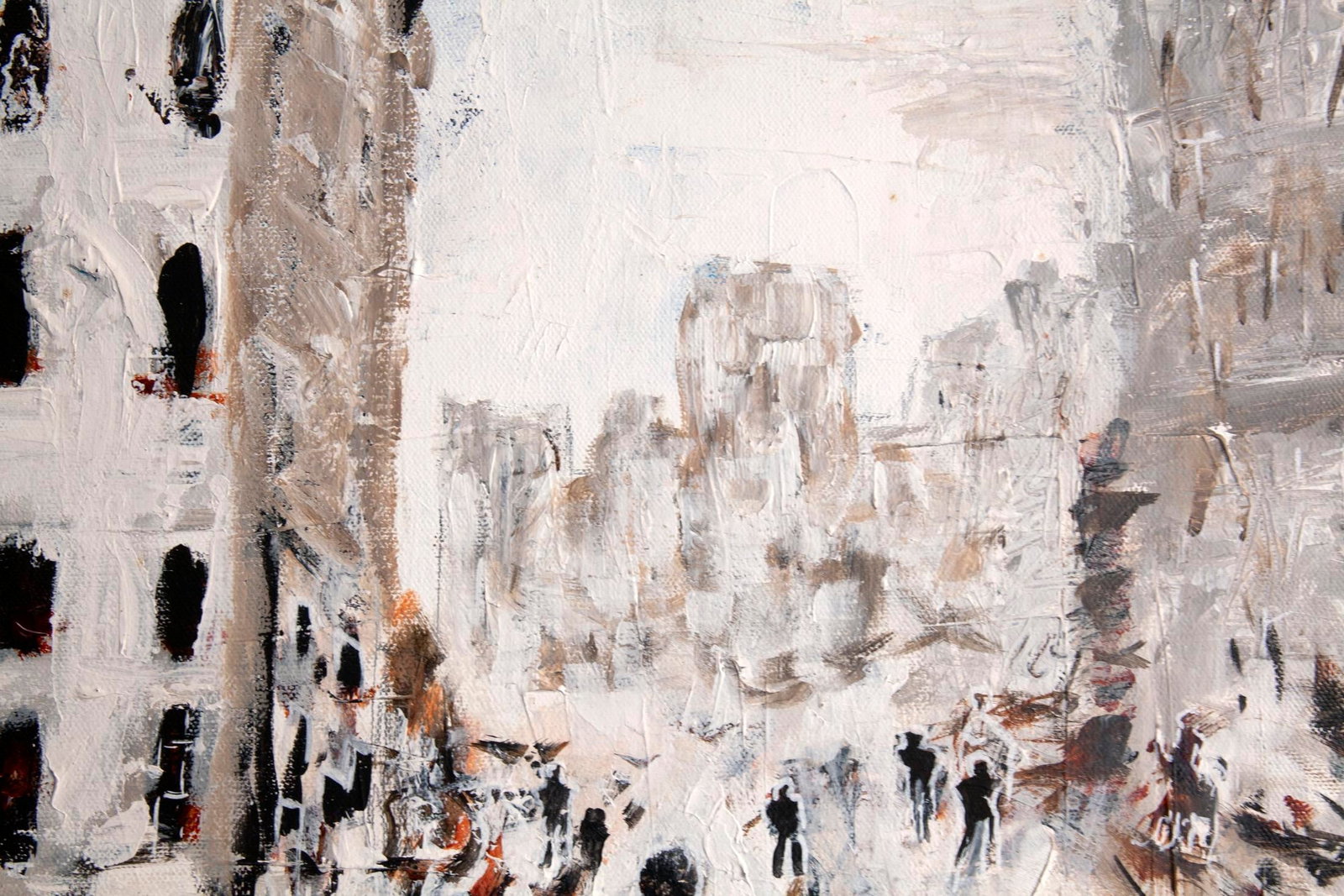 Oil Painting Dog Walking in the City - 7