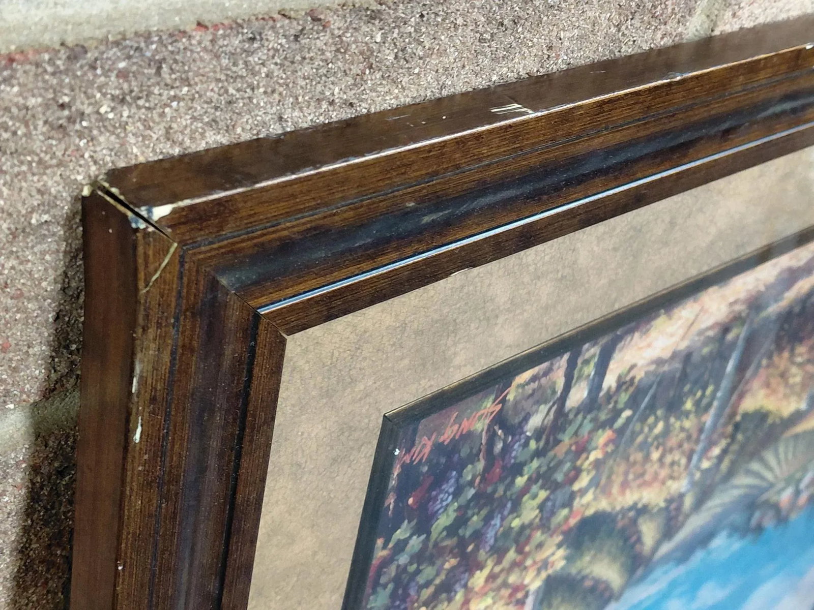 Framed Signed Sung Kim Vineyard Village Print - 7