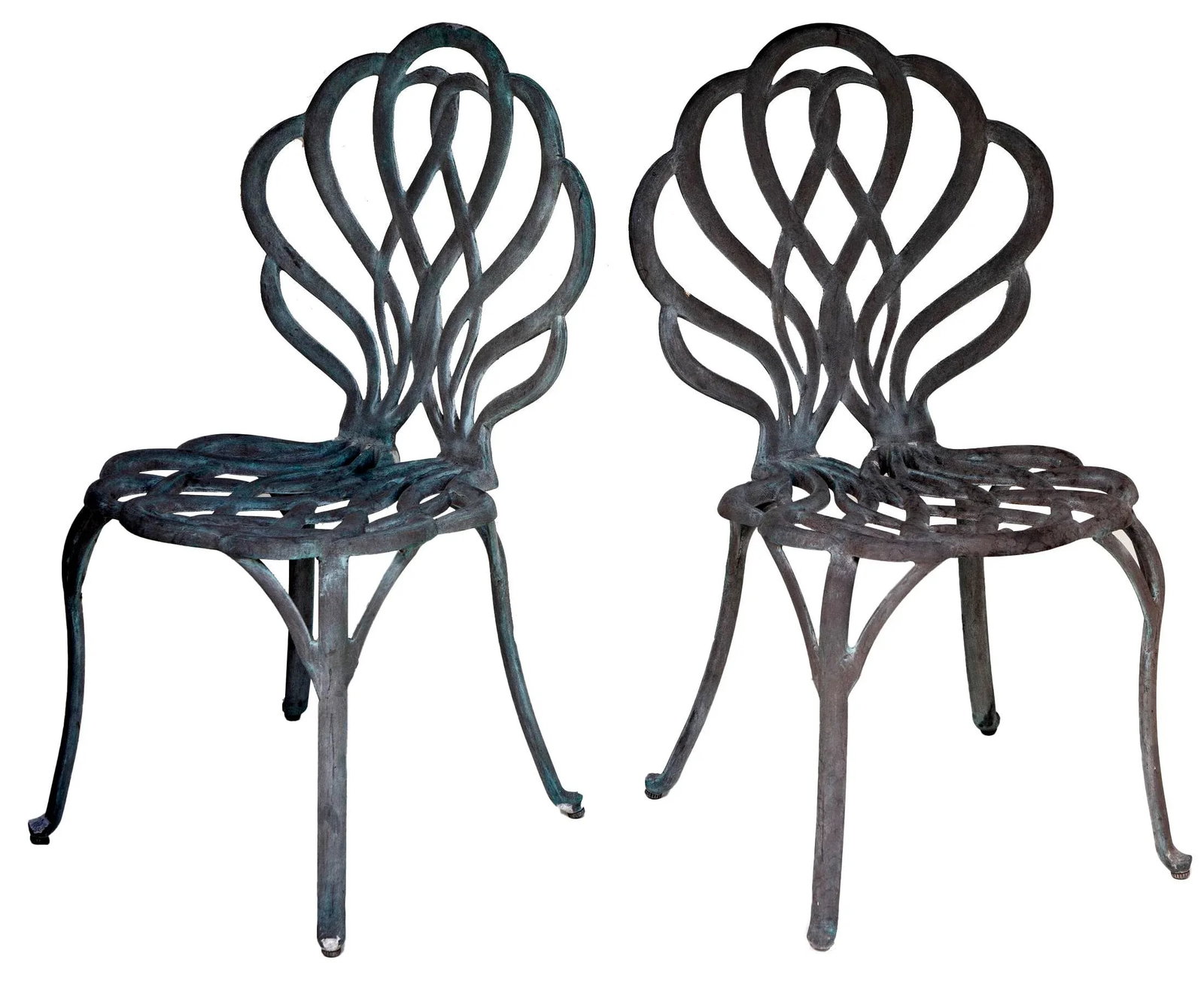 Pair of Vintage Cast Iron Garden Chairs - 2