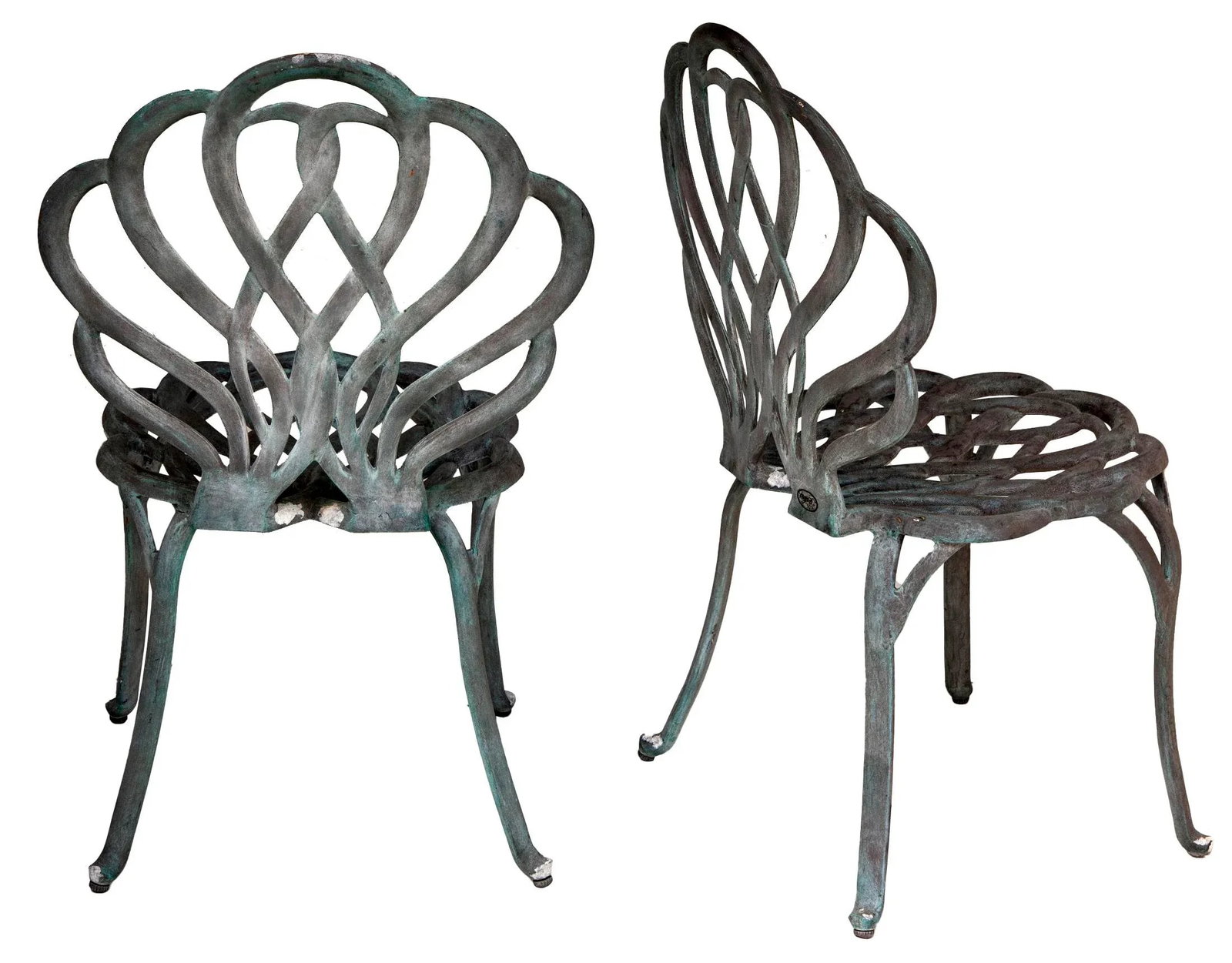 Pair of Vintage Cast Iron Garden Chairs - 3
