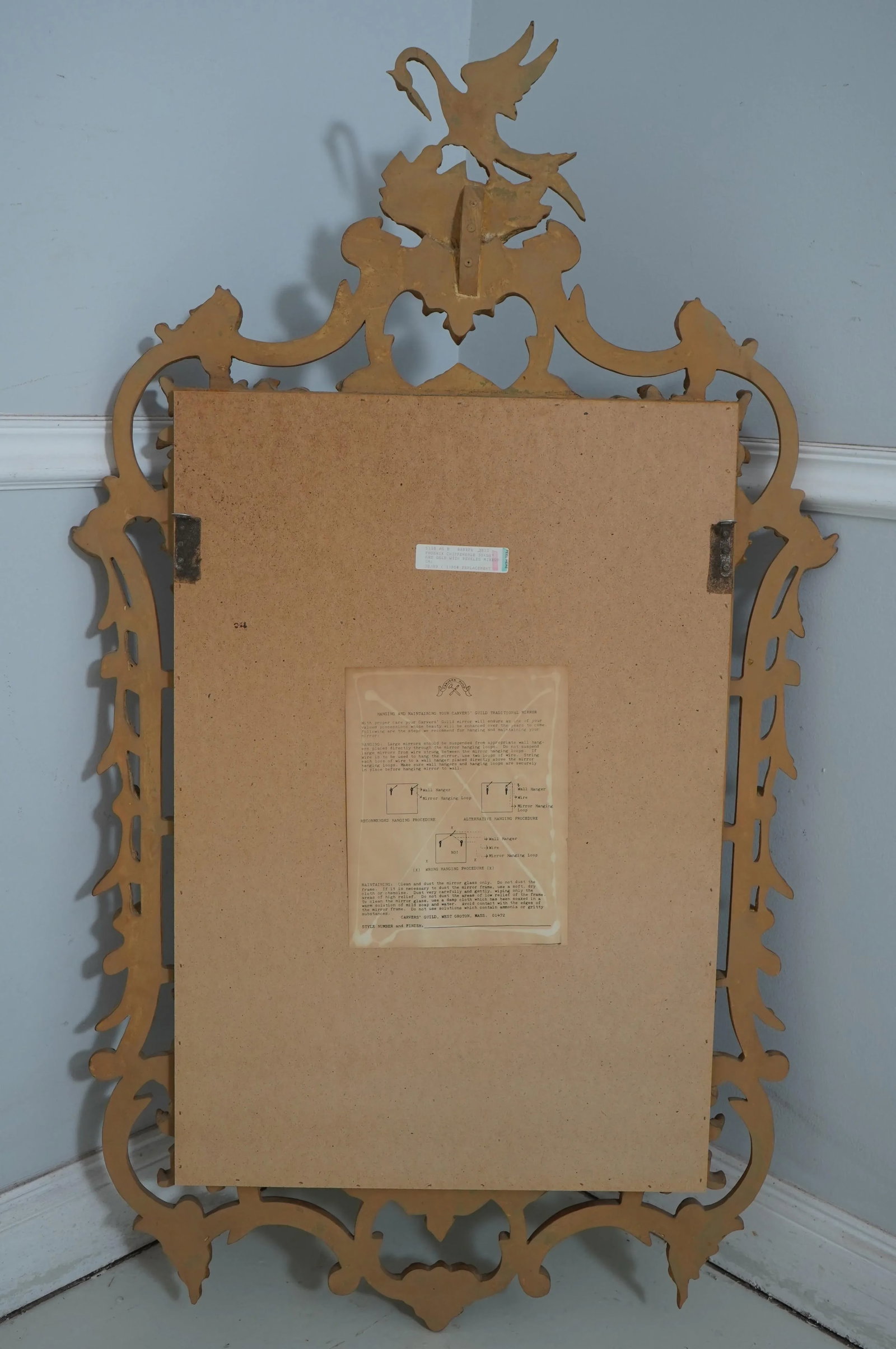 Carvers Guild Rococo Style Gilt Frame Phoenix Mirror - 11