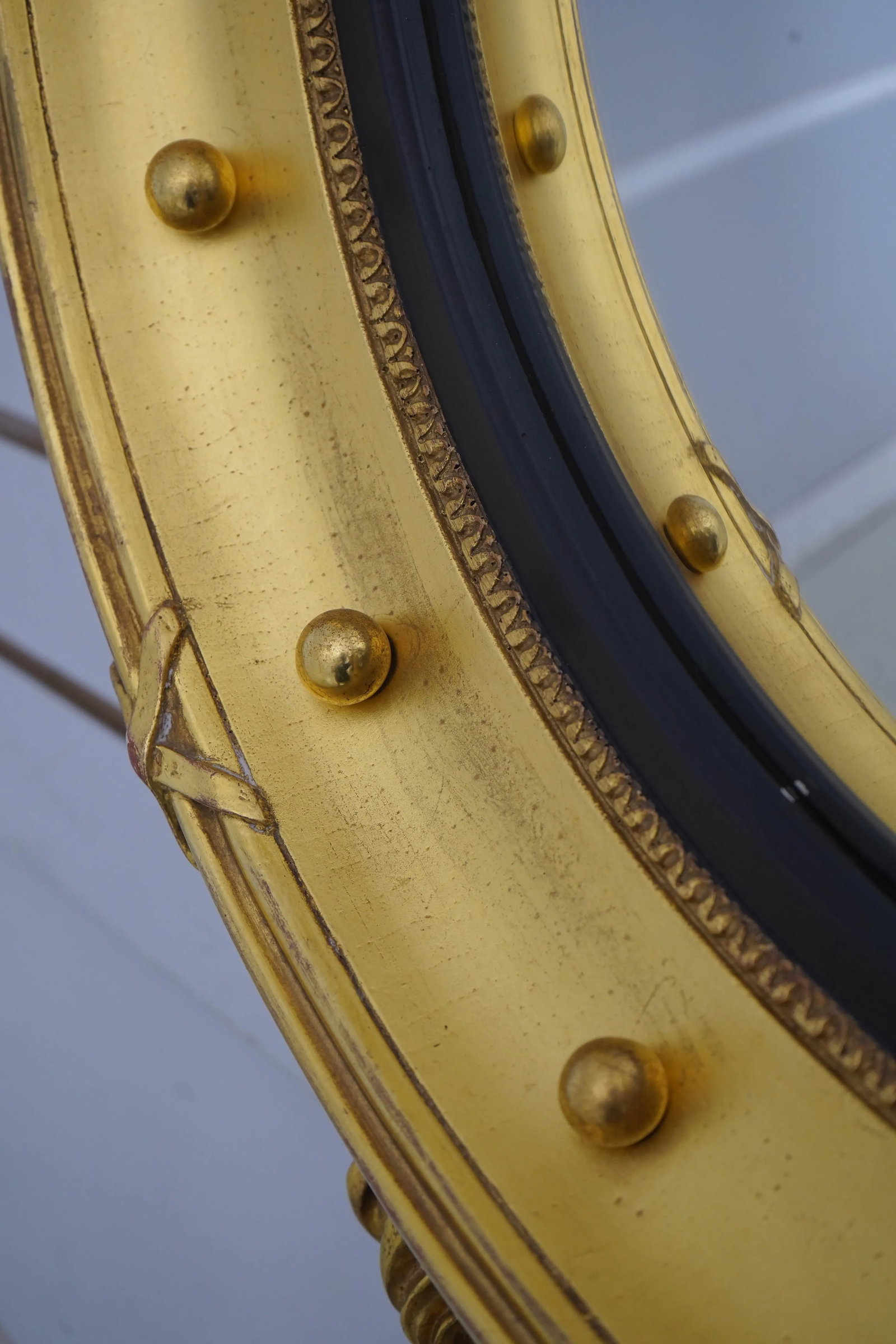Federal Style Gold Leaf Eagle Bullseye Mirror - 6