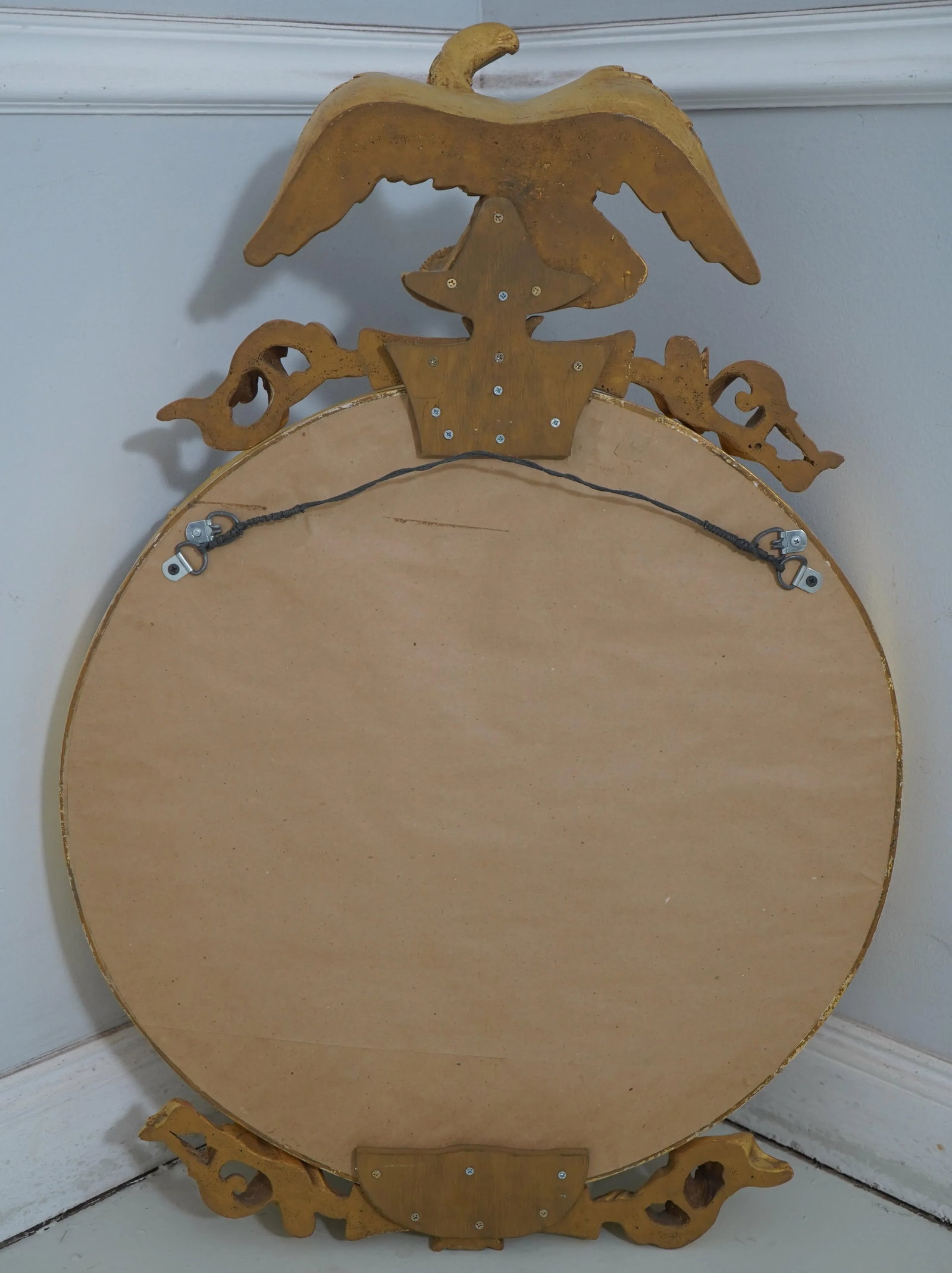 Federal Style Gold Leaf Eagle Bullseye Mirror - 8