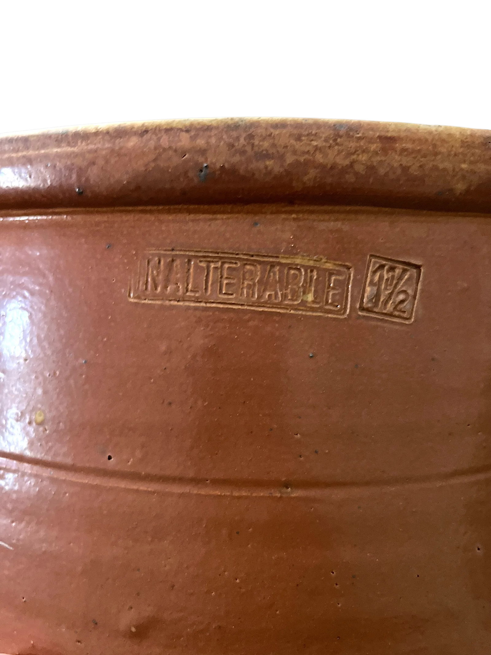 Antique 19th Century Handmade French Brown Slip Salt Glazed Terracotta Confit Pots - Set of 3 - 3