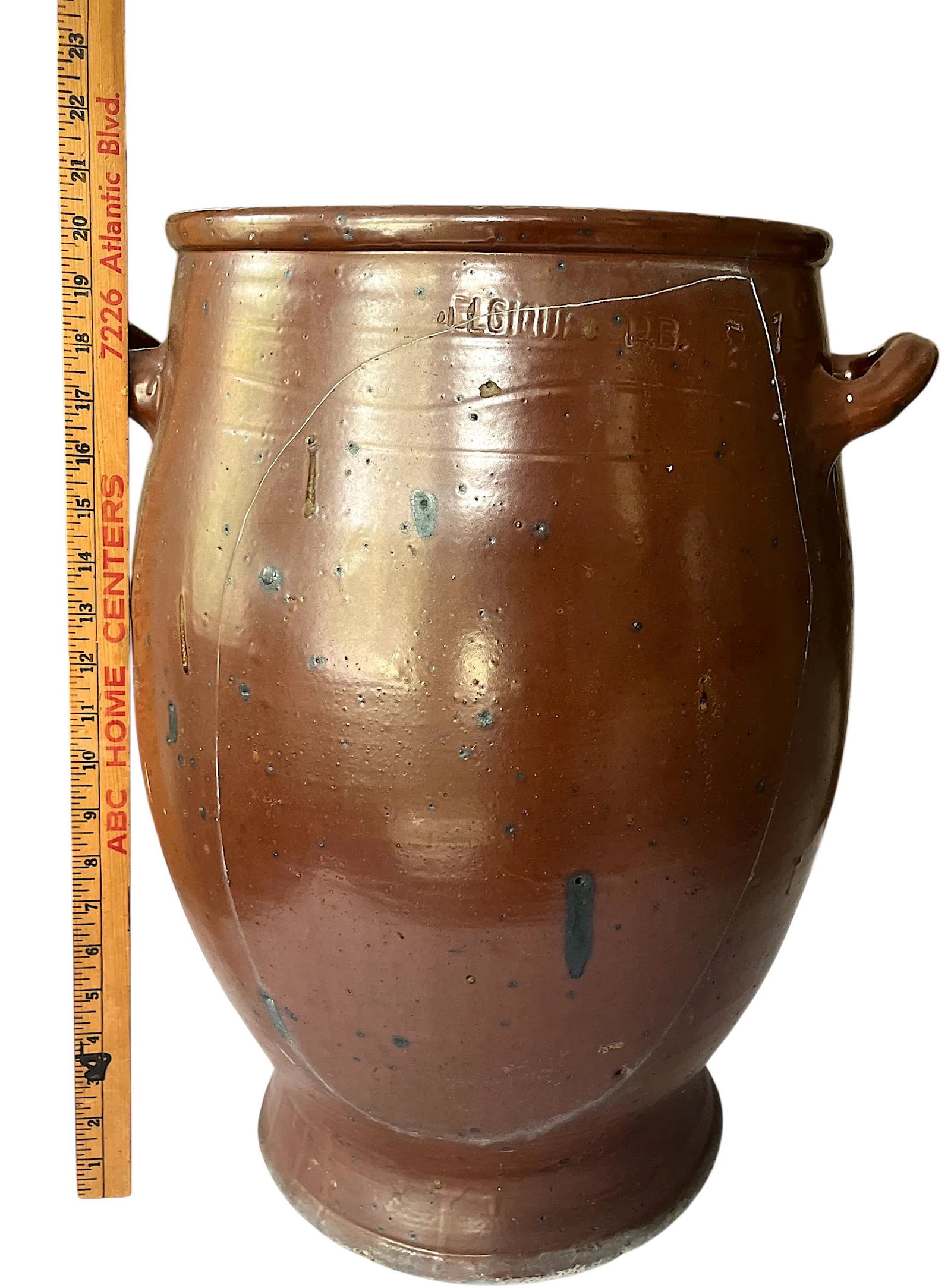 Antique 19th Century Handmade French Brown Slip Salt Glazed Terracotta Confit Pots - Set of 3 - 5