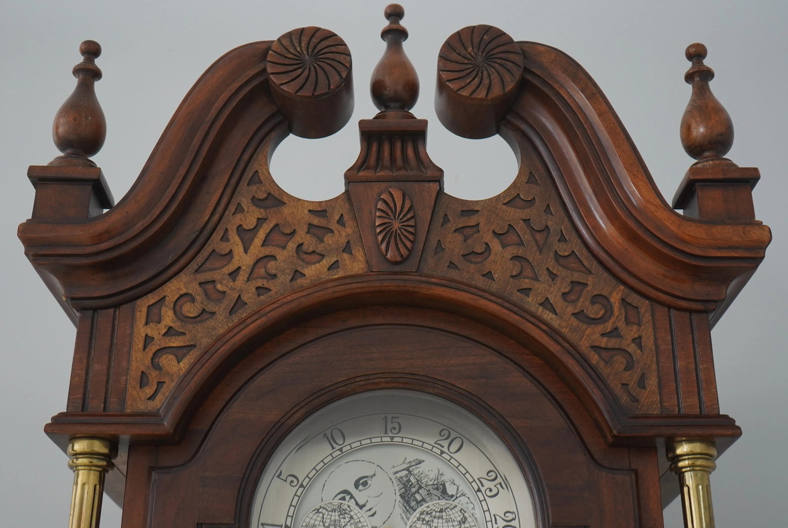 Ridgeway Cherry Tall Case Grandfather Clock - 7