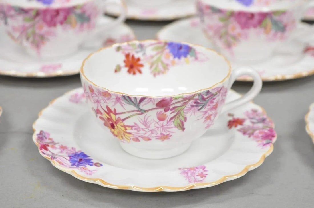 Mid 20th Century Spode England "Chelsea Garden" Bone China Porcelain Dinner Set of 51 Pc - 6