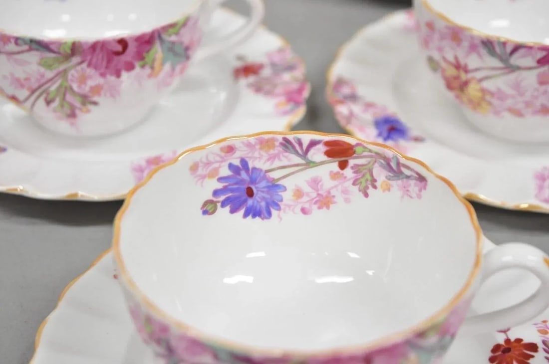 Mid 20th Century Spode England "Chelsea Garden" Bone China Porcelain Dinner Set of 51 Pc - 9