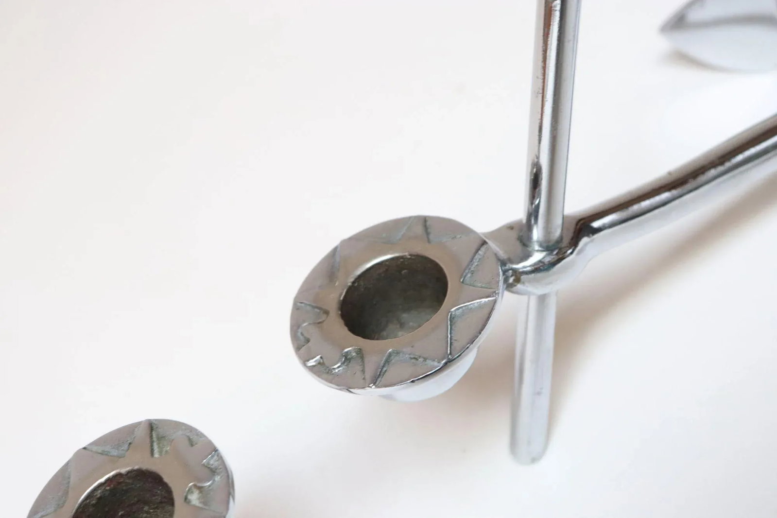 Pair of Vintage Chrome Nautical Anchor Form Candlesticks / Candleholders - 10