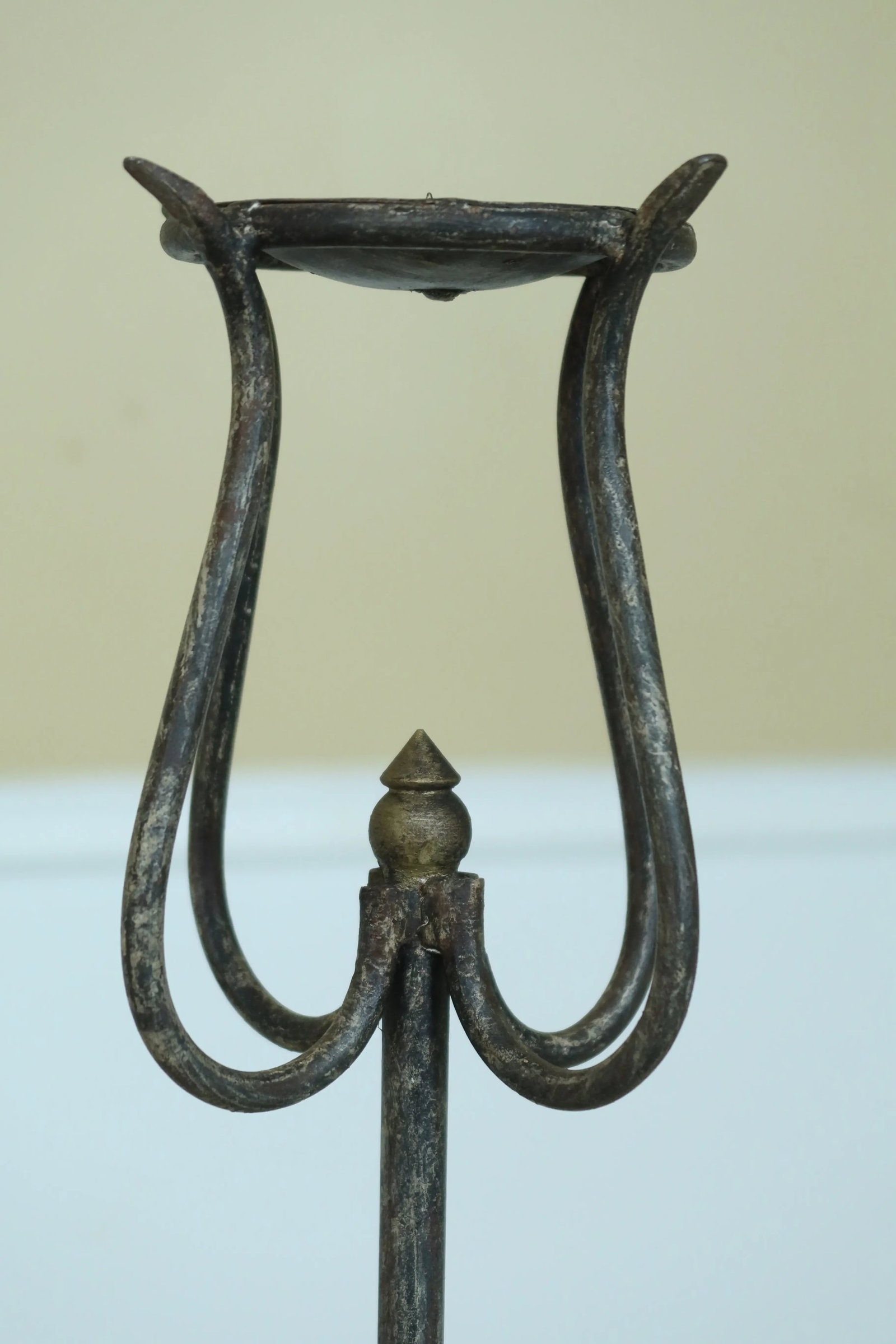 Wrought Iron Tall Candle Stick Candle Pricks - a Pair - 4