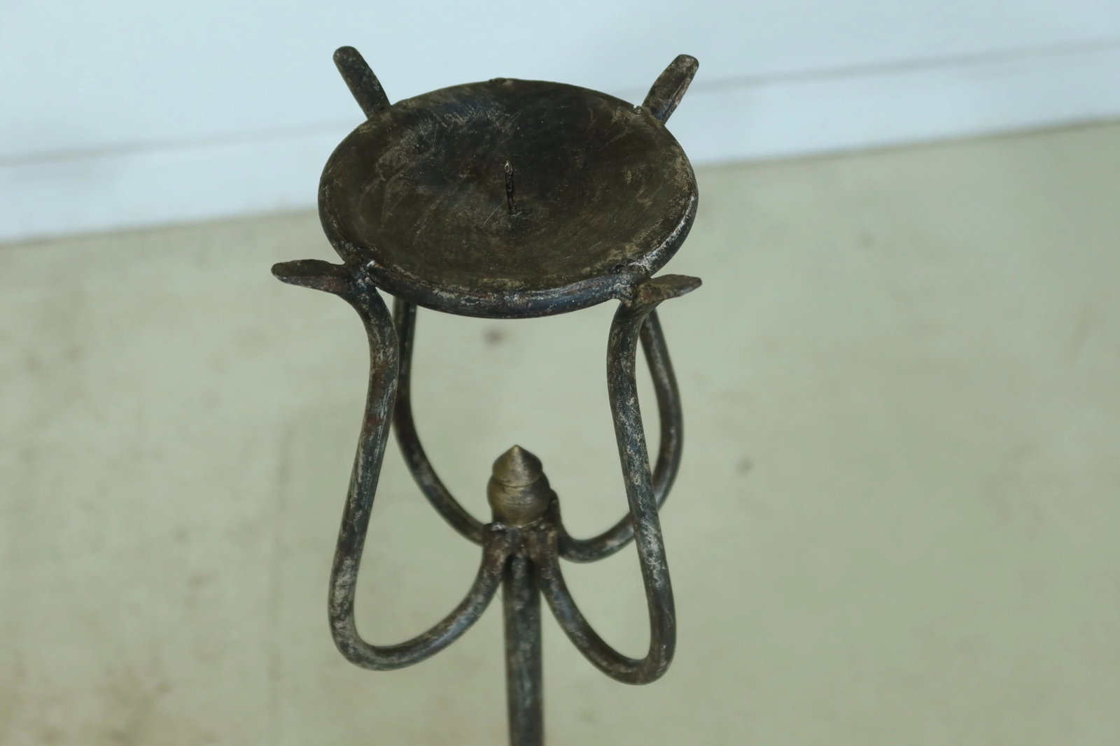 Wrought Iron Tall Candle Stick Candle Pricks - a Pair - 5