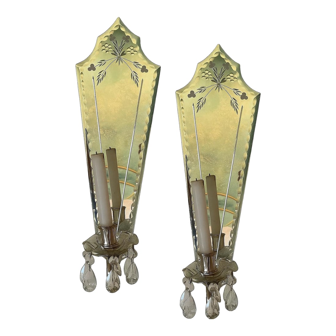 Pair of Venetian Style Mirrored Wall Sconces (1 of 9)