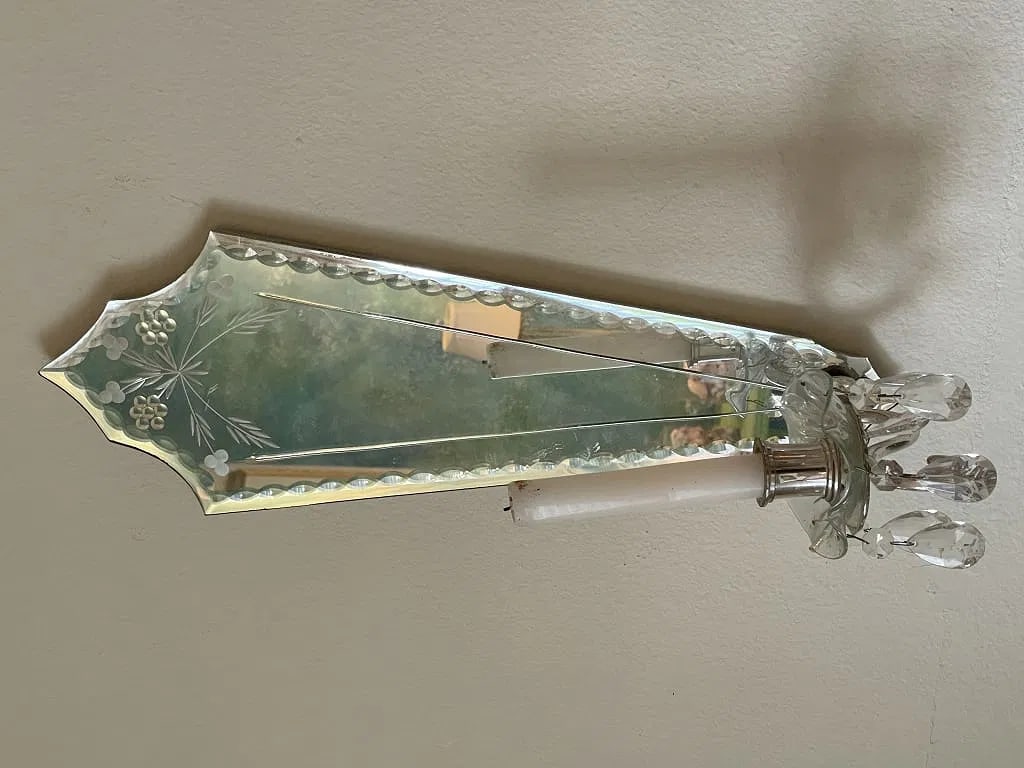 Pair of Venetian Style Mirrored Wall Sconces - 5